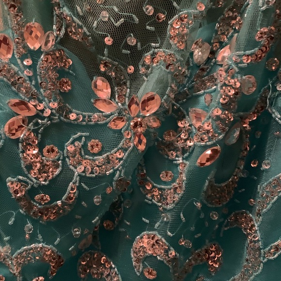 Turquoise Prom Dress - Picture 5 of 6